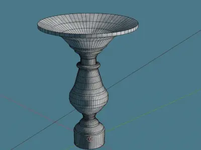 Birdbath pedestal Free low-poly 3D model