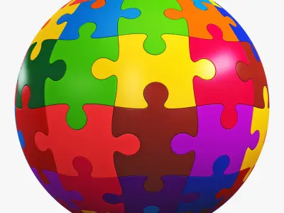 Colored Sphere Puzzle v 4 3D model