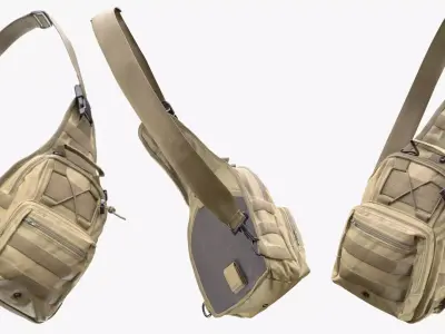 Tactical Shoulder Bag 129 - All MH Bodies-UE5 Skeletons - Rigged Low-poly 3D model