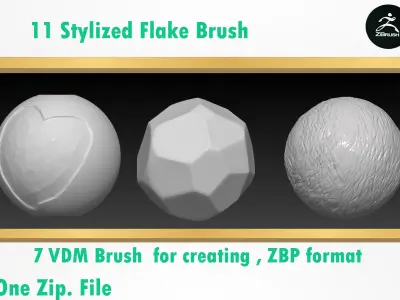  stylized flake VDM brushes Free 3D model