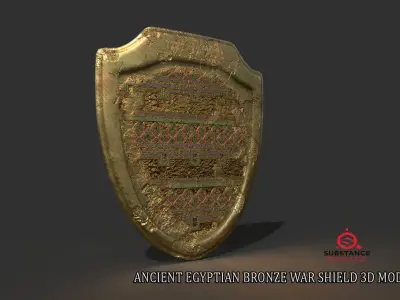 ANCIENT EGYPTIAN WAR SHIELD 3D MODEL Low-poly 3D model
