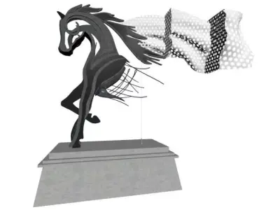 HORSE SCULPTURE  Low-poly 3D model