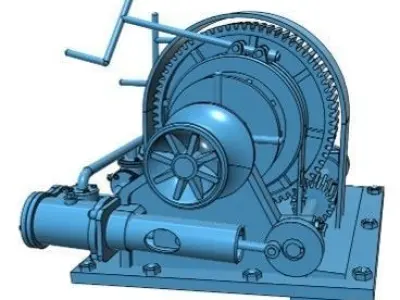Anchor Winch Steam Tug 3D model