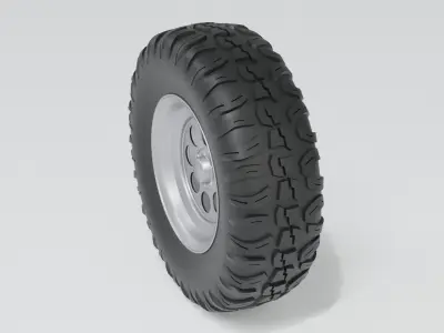 OFF ROAD WHELL-TIRE 3D MODEL Low-poly 3D model