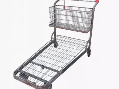 Shopping cart weathered v1 Low-poly 3D model