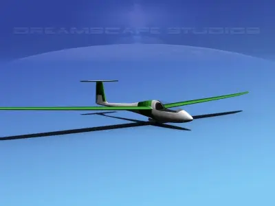 Venture Sailplane Low-poly 3D model