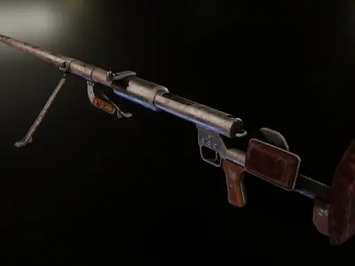 PTRD-41  Degtyaryov Anti-Tank Rifle Low-poly 3D model