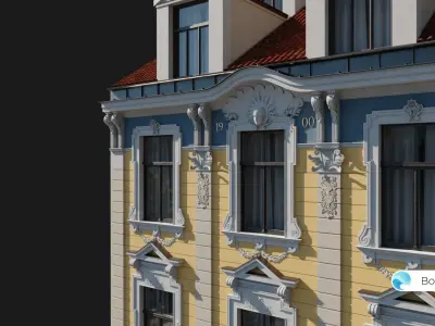 Old Riga Building 3D model Low-poly 3D model
