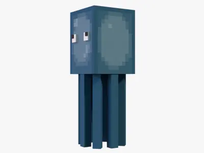 Minecraft Squid Low-poly 3D model