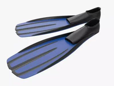 Flippers pair of swimming fins Low-poly 3D model