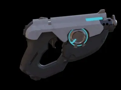 SCI-FI Blaster handgun Low-poly 3D model