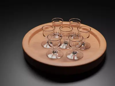 Modern Drinking Glass Pack  Realistic Restaurant Cups Free low-poly 3D model