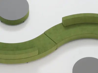 S-Shape Office Sofa - Kontour 3D model