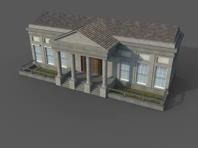 Cartoony Museum Low-poly 3D model