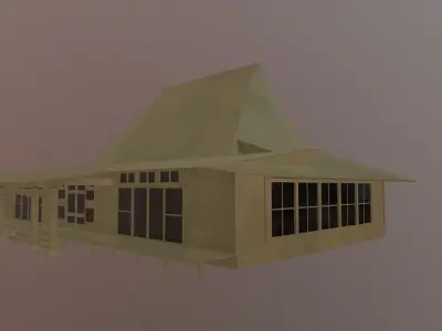 Japanese Temple Low-poly 3D model