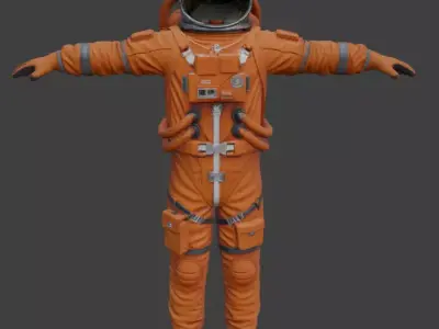 Realistic Astronaut Space Suit 3D model 12