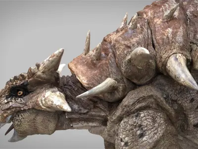 Ankylosaurus Rigged 3D model Low-poly 3D model