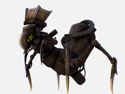 Arthropod Metal Crab Insect Robot Game Character Low-poly 3D model