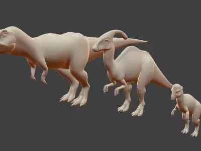 Dinosaur base mesh Mega Pack Free low-poly 3D model