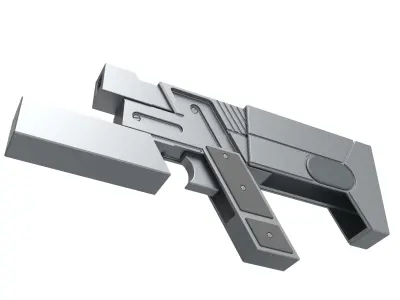 Badge holder gun from the movie Judge Dredd 1995 3D model