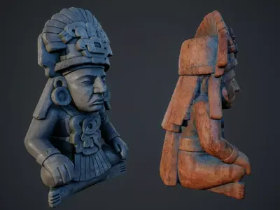 Aztec Statue 01 PBR Low-poly 3D model