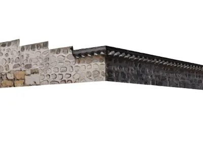 Tiled stone wall 3D model