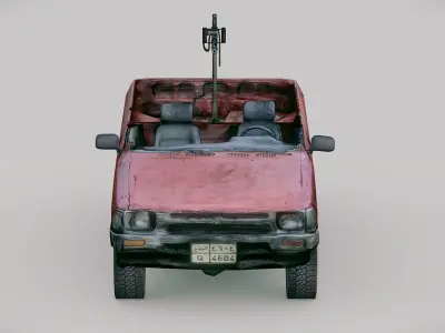 Pick-up Truck Improvised Fighting Vehicle Free low-poly 3D model
