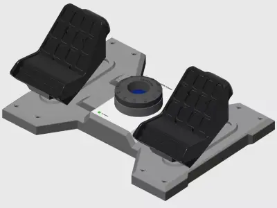 Saitek Rudder Pedals to Cessna Conversion 3D print model