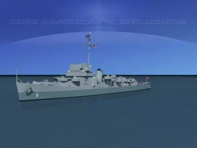 Evarts Class Destroyer DE5 USS Evarts 3D model