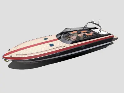 Luxury Boat Low-poly PBR Low-poly 3D model