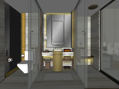 Free Hotel Room 3D SKP model Free 3D model purchase