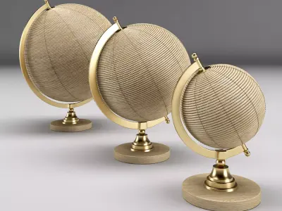 Rattan globe decorative object Free 3D model