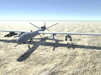 Low Poly MQ-9 Reaper UAV Drone Low-poly 3D model