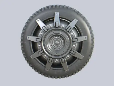 Scifi wheel Low-poly 3D model