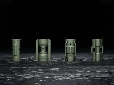 SCI FI - Cylinders Kit - 8 models Free low-poly 3D model
