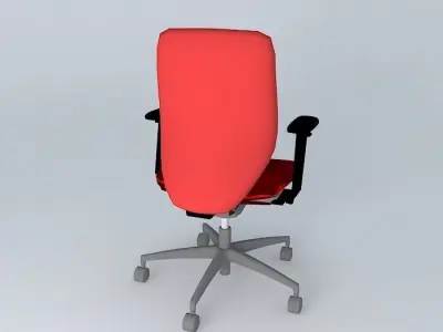Simple red office chair  Free 3D model