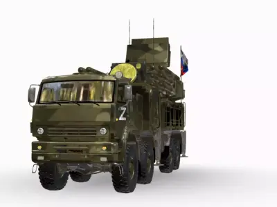 Pantsir-S1 8x8 Low-poly 3D model
