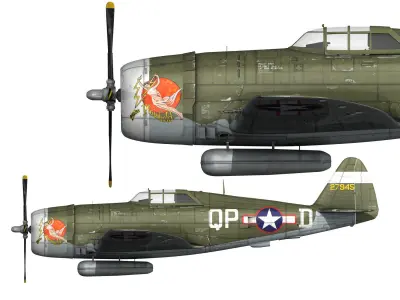 Republic P-47D Thunderbolt - Miss Plainfield 3D model