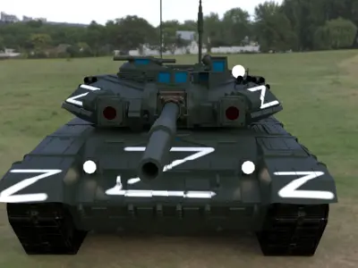 High-Quality T90A Main Battle Tank with Iconic Z Marking Low-poly 3D model