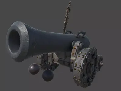 Free Cannon Pack Free low-poly 3D model