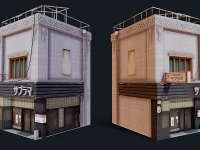 Japanese Style Shop Low-poly 3D model