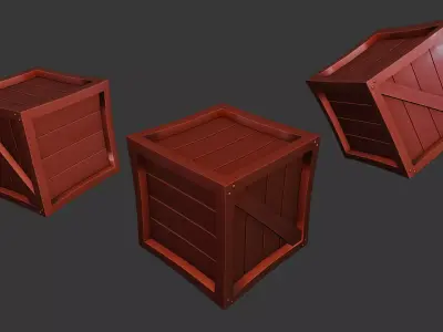 Stylized Wooden Crate Low-poly 3D model buy