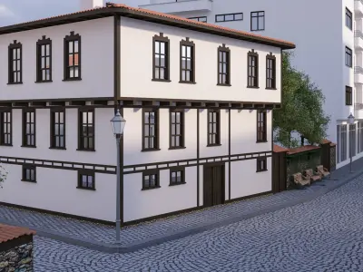  Traditional Street Modeling Low-poly 3D model