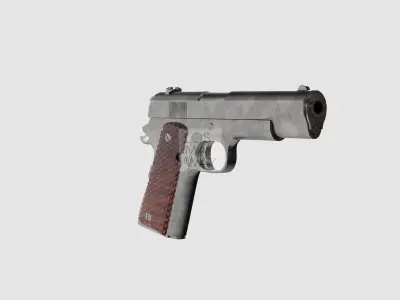 COLT M1911 PISTOL AND INSIDE PARTS 3D model
