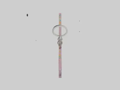 Butterfly with floral design keychain model Low-poly 3D model