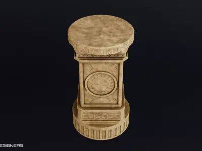 Ancient Architectural Pillar Low-poly 3D model