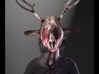 Pack of Creepy Horror Children Low-poly 3D model