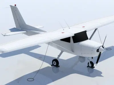Cessna 152 Static Low Poly Blank GA Low-poly 3D model