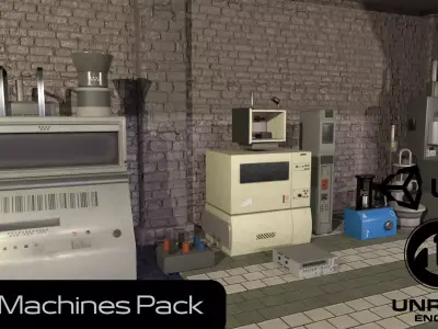 Laboratory Machine Equipment Props Low-poly 3D model