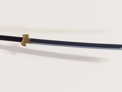 Sword samurai Free low-poly 3D model